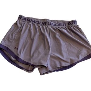 Under Armour Play Up 3.0 Twist Shorts Womens XXL Purple Athletic Running 1362272